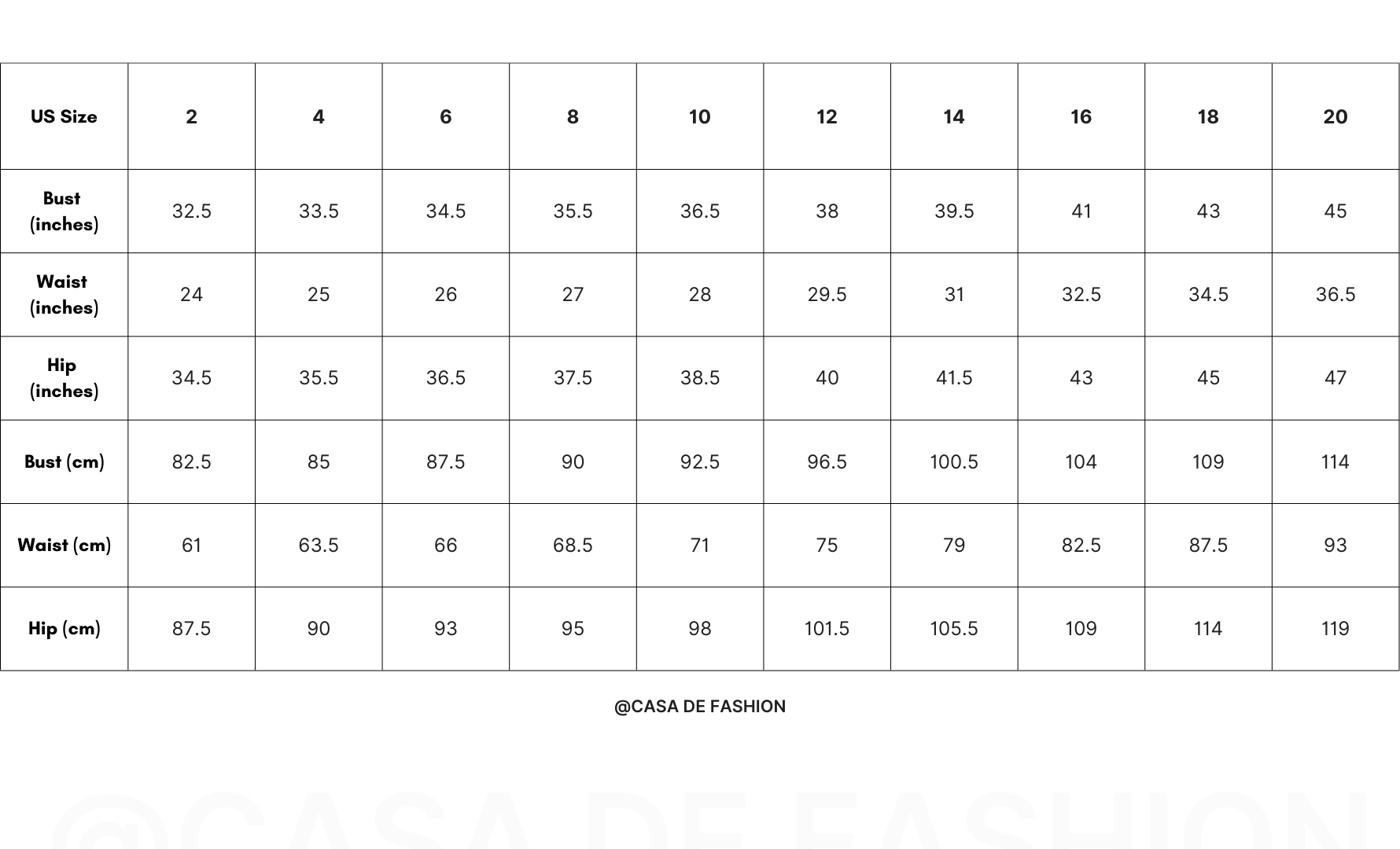 Size Chart