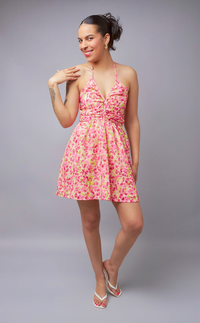 Summer Charm Buttecup Halter-Style Dress