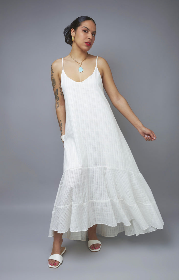 Chasing The Sun White High-Low Maxi Dress