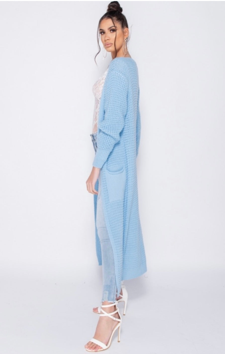 Light blue long on sale sweater