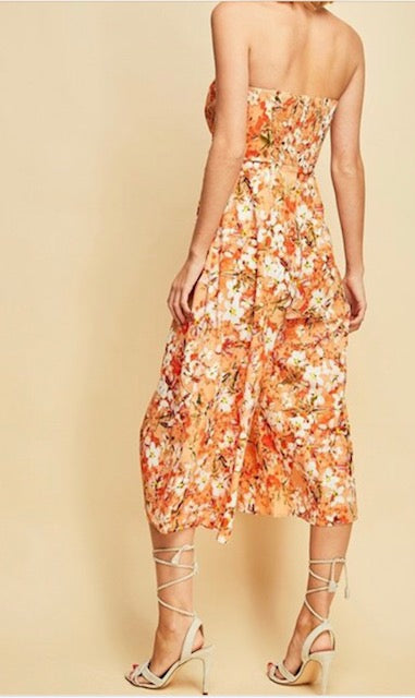 Floral sales capri jumpsuit