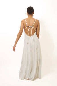 Quite Luxury Irovy Backless Linen Maxi Dress