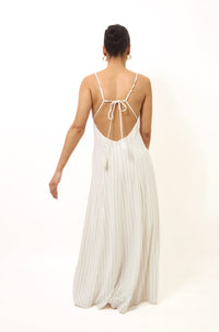 Quite Luxury Irovy Backless Linen Maxi Dress