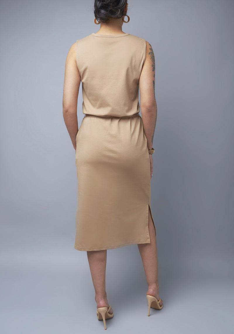 Basic Attitude Taupe Sleeveless Dress