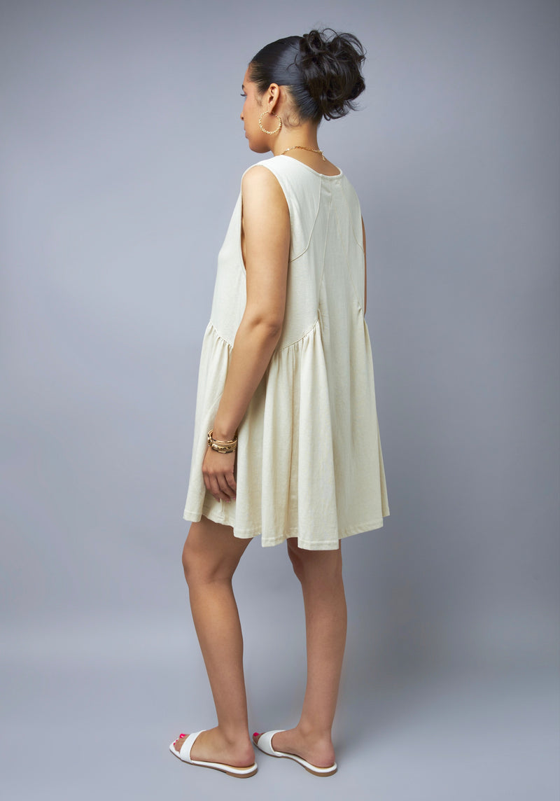 The Look Of Comfort Beige Sleeveless Cover-Up Sun Dress