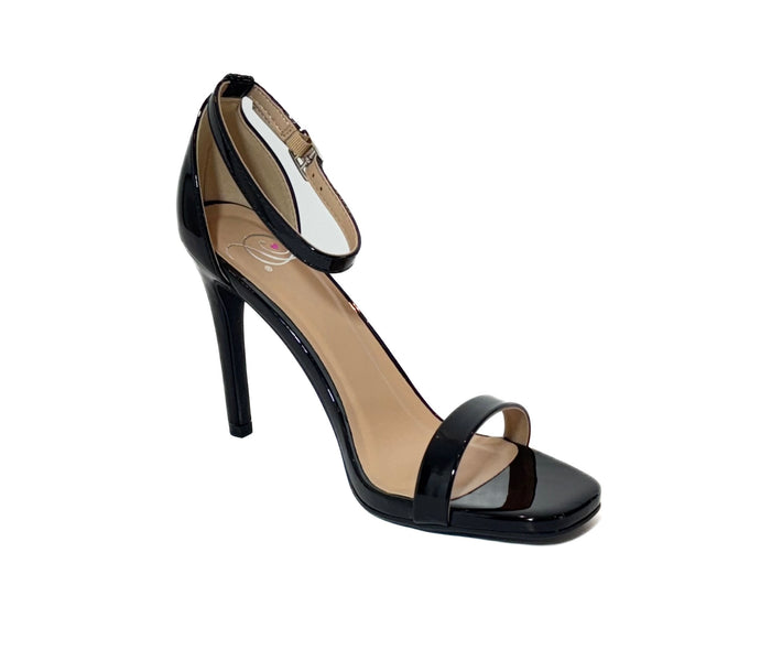 Emily Black Open Toe Heeled Sandals