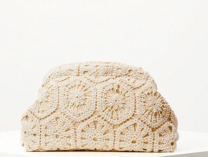 Boho Chic Floral Woven Handbag Cluch