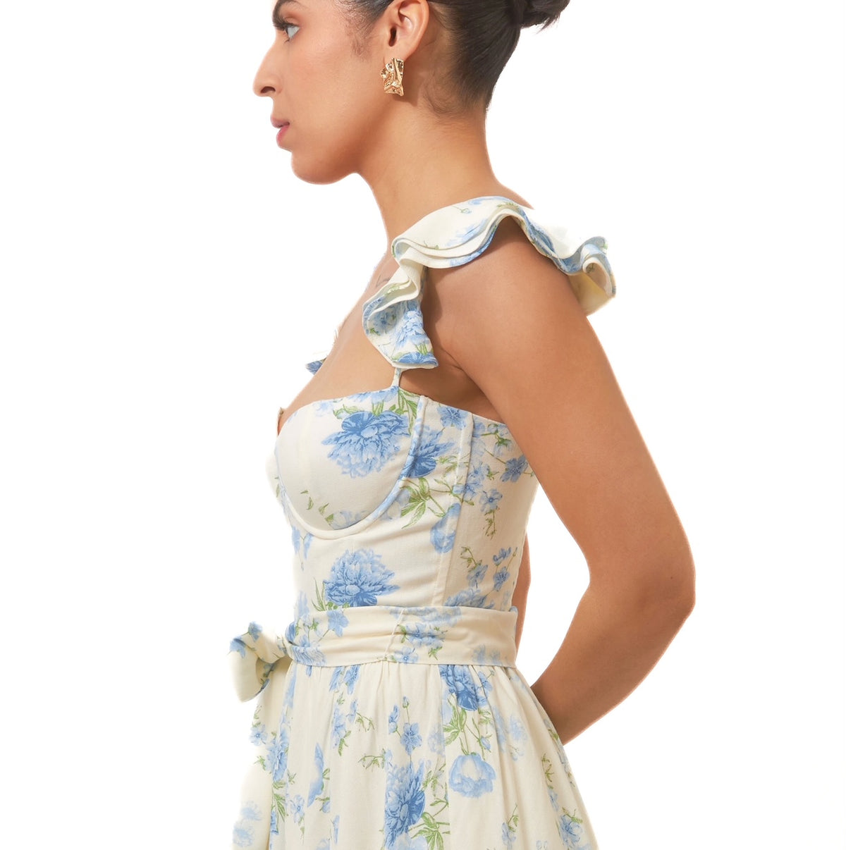 Timeless Glam White Floral Midi Dress