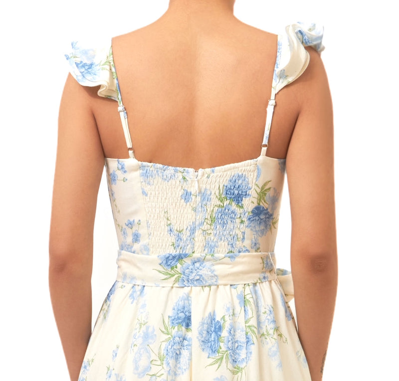 Timeless Glam White Floral Midi Dress