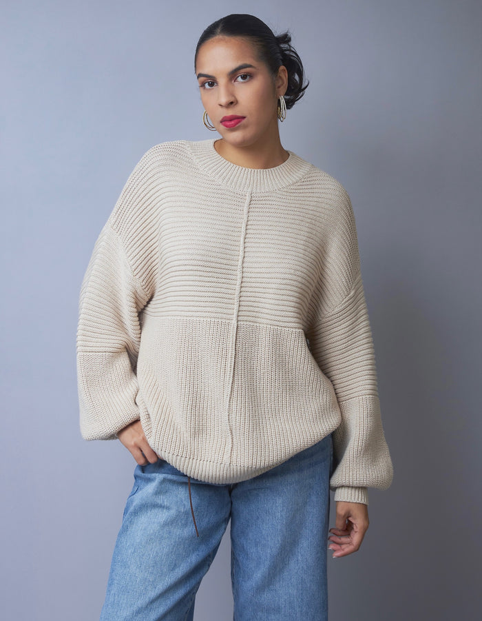 Oh-So Comfy Beige Relaxed Fit Crew Neck Pullover Sweater