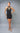 Striking Allure Black Halter Beaded Ruched Dress
