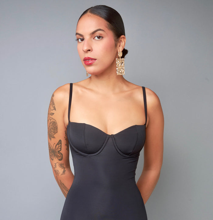 Soical Sensation Black Sleeveless Bodycon Midi Dress