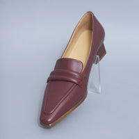 Elaine Burgundy Ponited-Toe Loafers Pumps