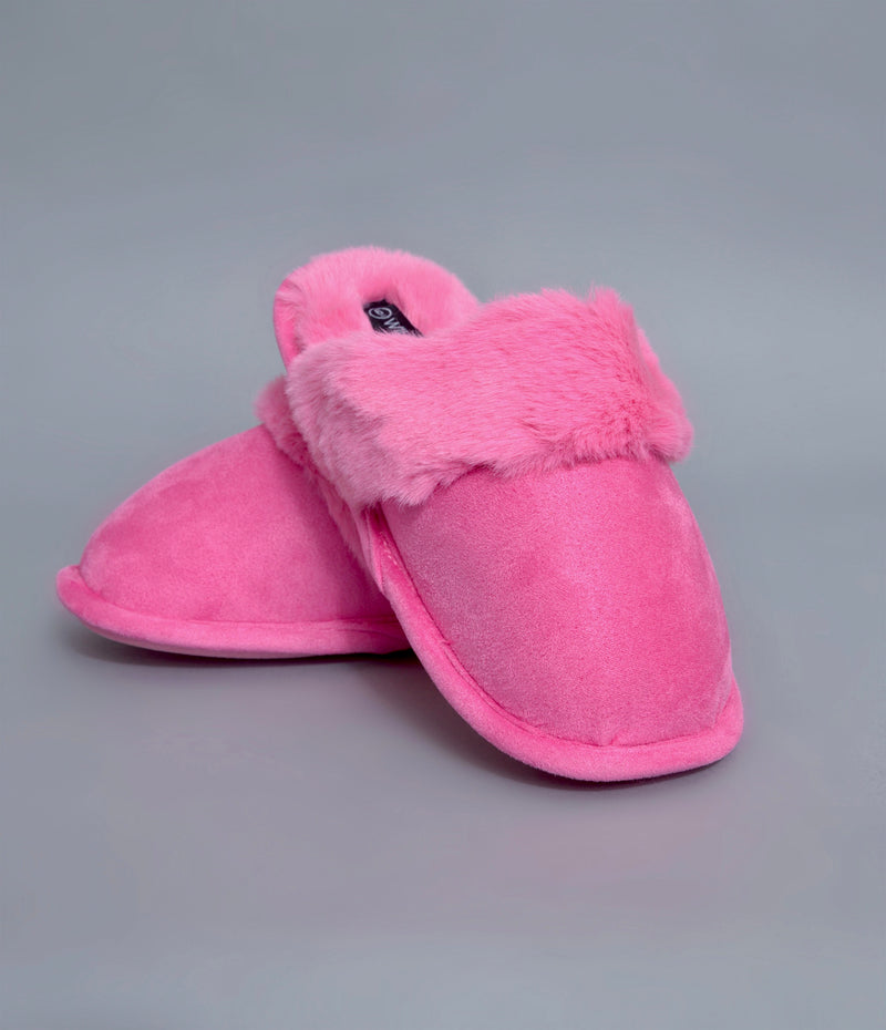 Pink Cozy Fuzzy Soft Faux Fur Slippers