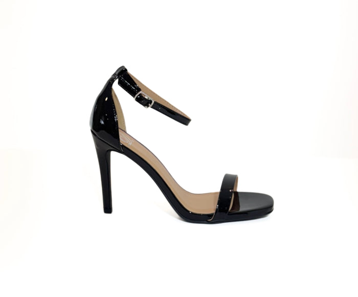 Emily Black Open Toe Heeled Sandals