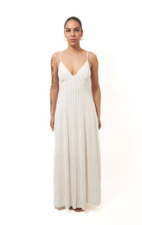 Quite Luxury Irovy Backless Linen Maxi Dress