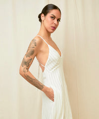 Quite Luxury Irovy Backless Linen Maxi Dress
