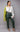 Lux Green Vegan Leather Ankle Pencil Pants