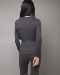 Rock Star Chic Red Crew-Neck Ribbed Knit Zipper Top