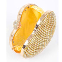 Devine Moments Gold Rhinestone Heart-Shaped Clutch Bag