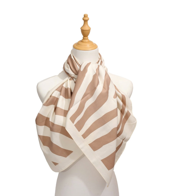 Feminine Allure Large Beige Zebra Print Fashion Scarf