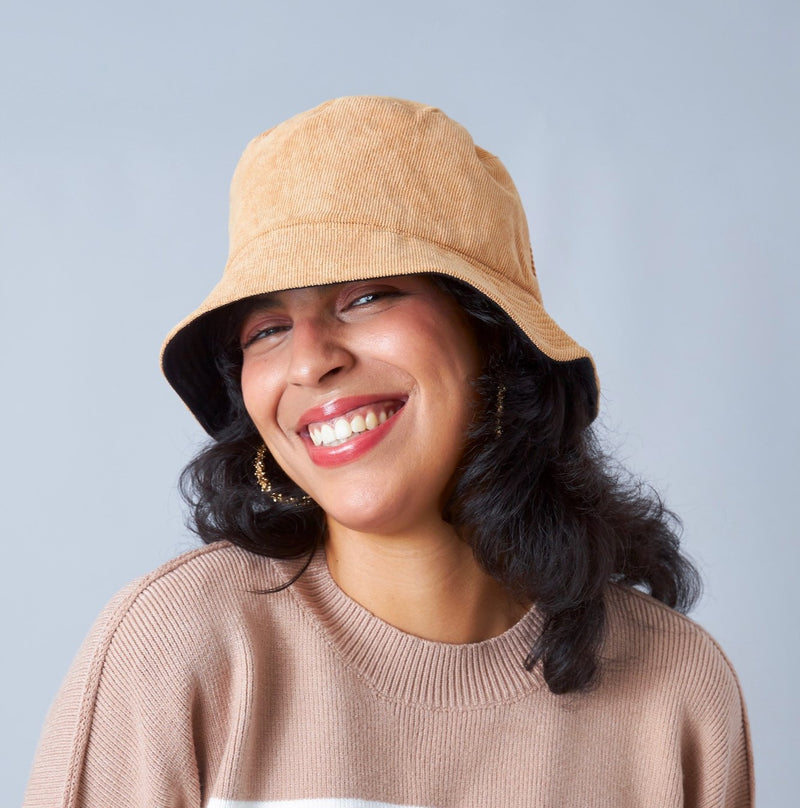 Women's Solid Coduroy Bucket Hat