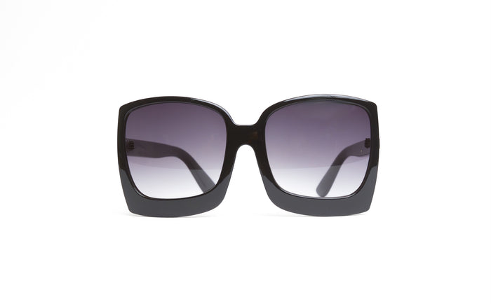 Kimberly Black Oversize Square Sunglasses