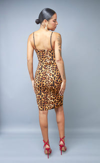 Flirtatious Beauty Leopard Print Sleeveless Dress