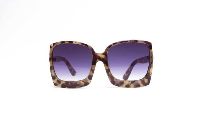 London Leopard Oversize Square Sunglasses