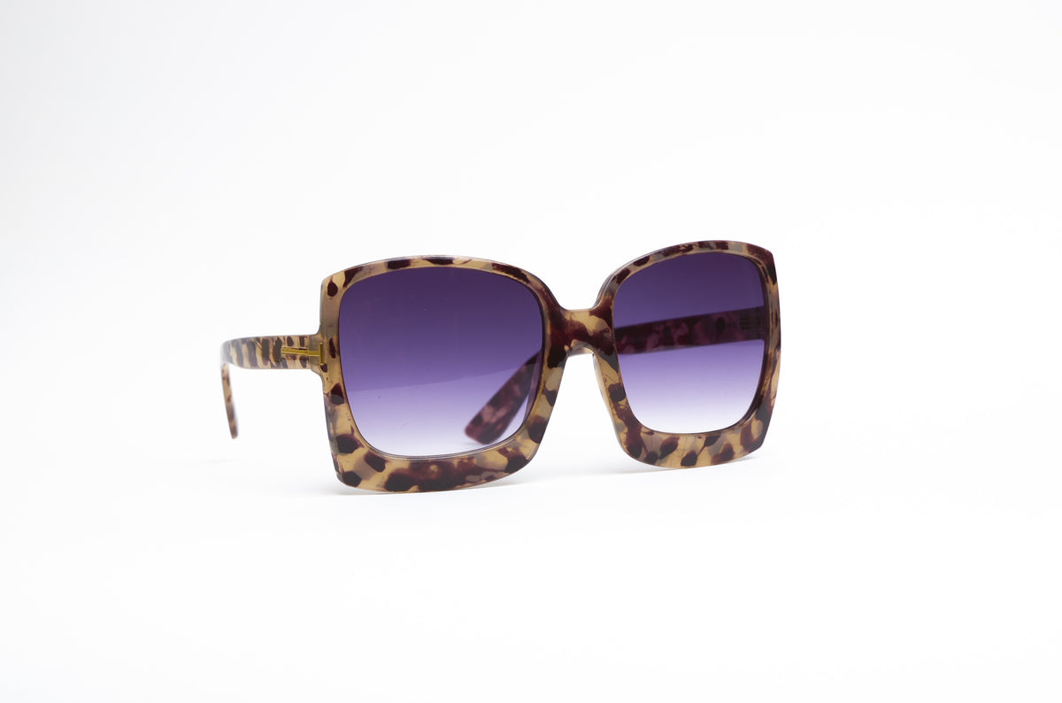 London Leopard Oversize Square Sunglasses