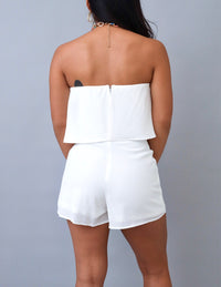 Naturally Irresistible White Strapless Romper