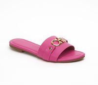 City Strolls Hot Pink Horsebit Style Slide Sandals