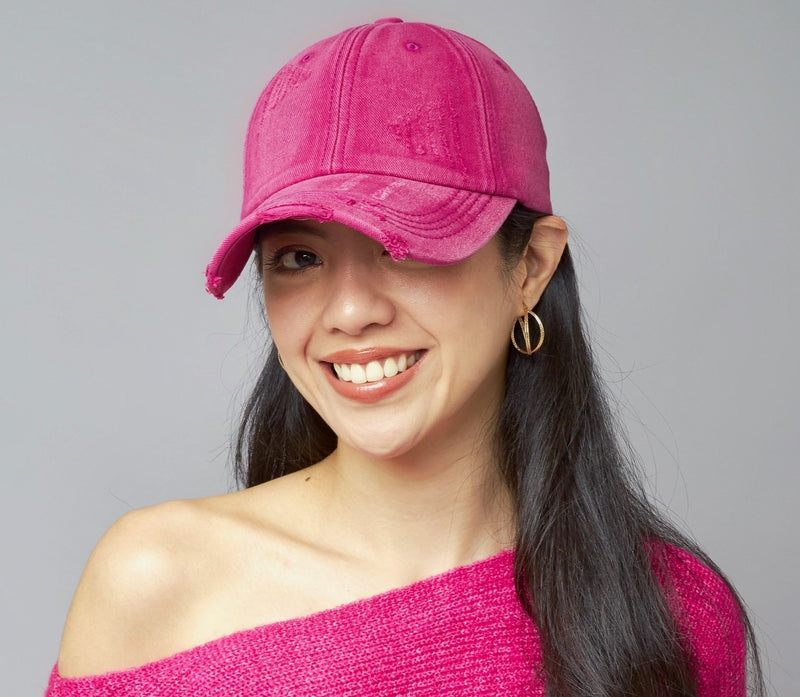 It Girl Magenta distressed Women's Baseball Cap