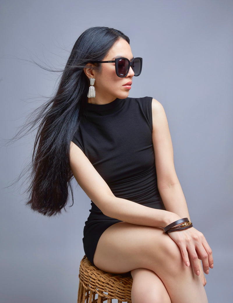 Quay Ever After Black Lux Oversize Designer Sunglasses