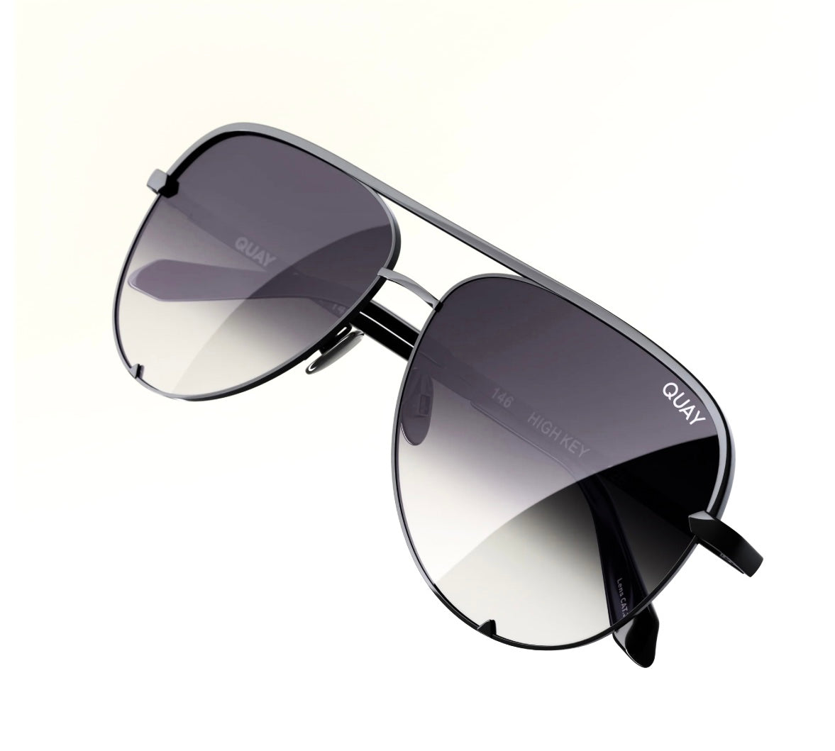 Quay High Key Black Lux Aviator Designer Sunglasses