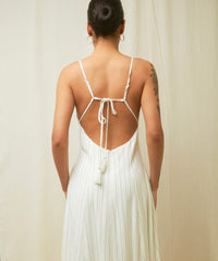 Quite Luxury Irovy Backless Linen Maxi Dress