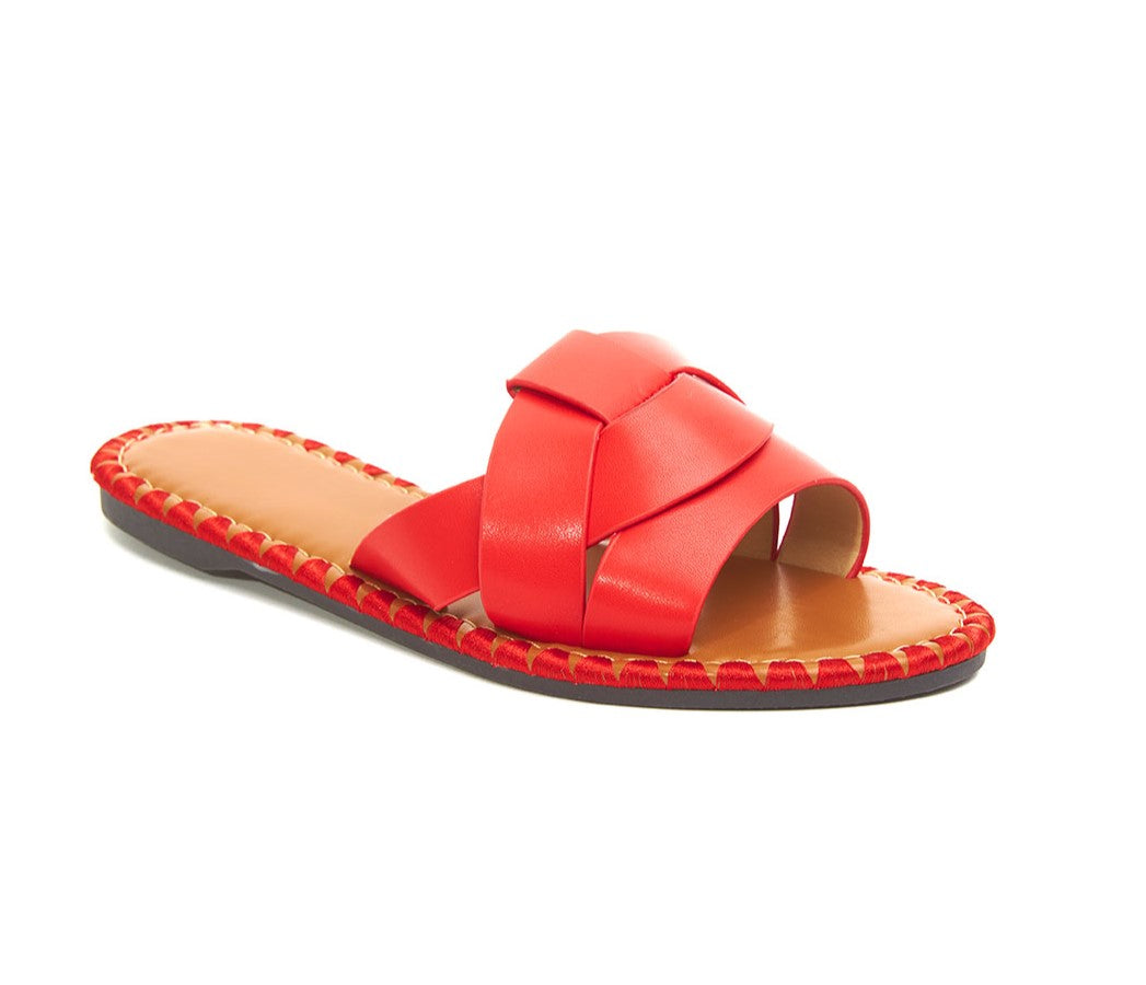 Delightfully Red Slide Sandals