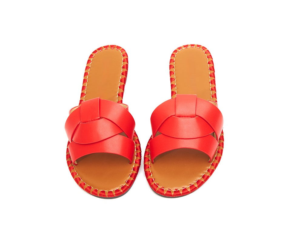 Delightfully Red Slide Sandals