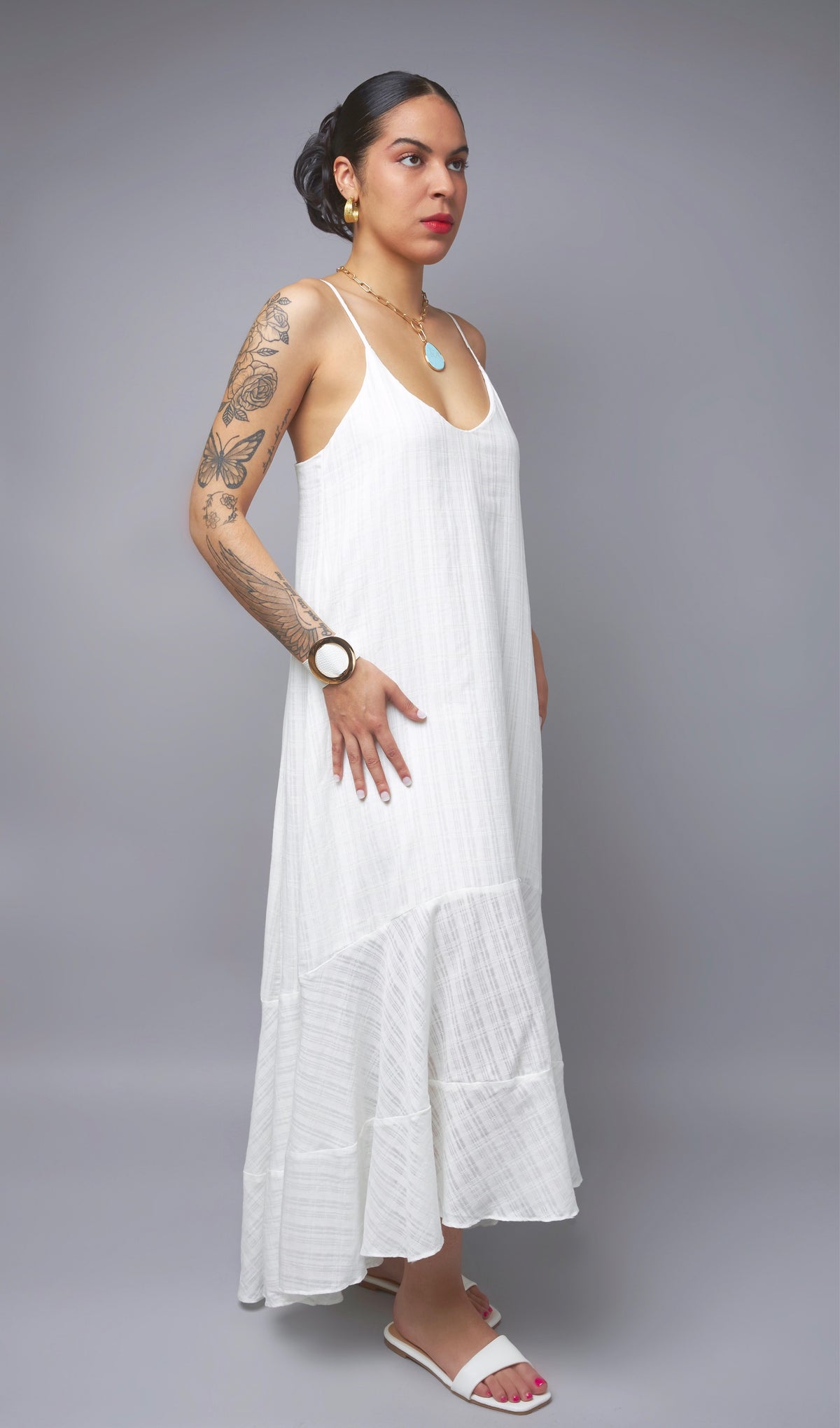 Chasing The Sun White High-Low Maxi Dress