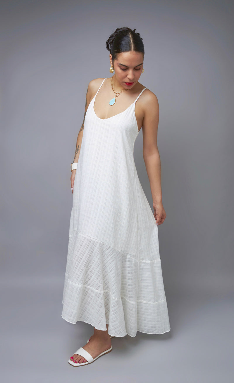 Chasing The Sun White High-Low Maxi Dress