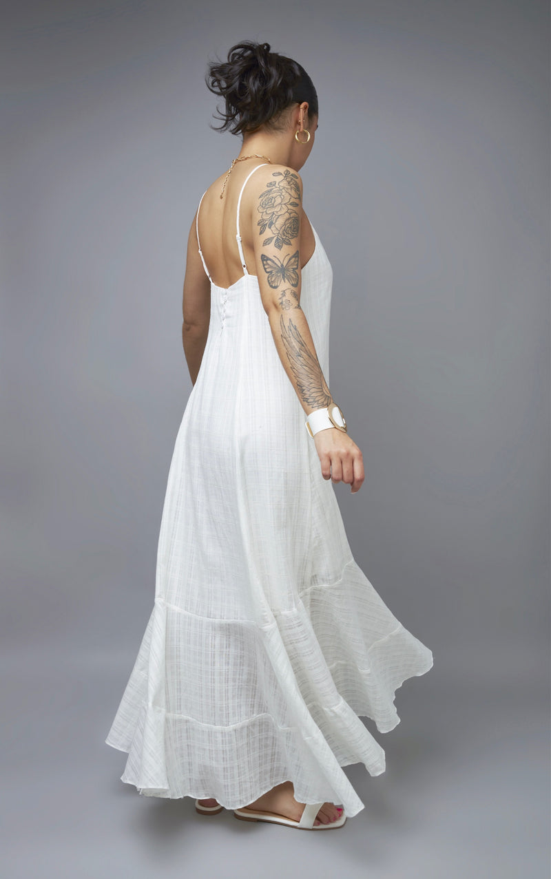 Chasing The Sun White High-Low Maxi Dress