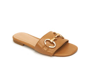 Essential Comfy Tan Horsebit Slide Sandals