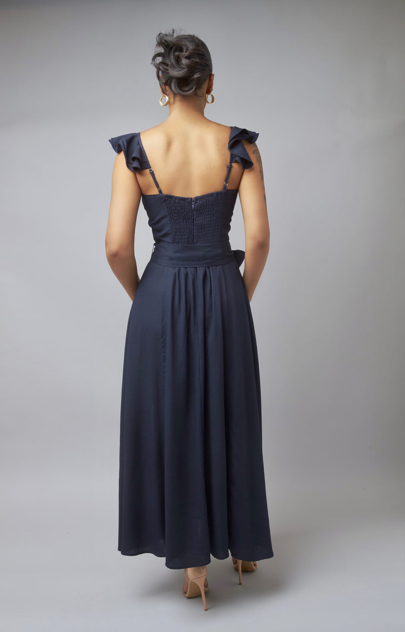 Timeless Glam Navy Midi Dress