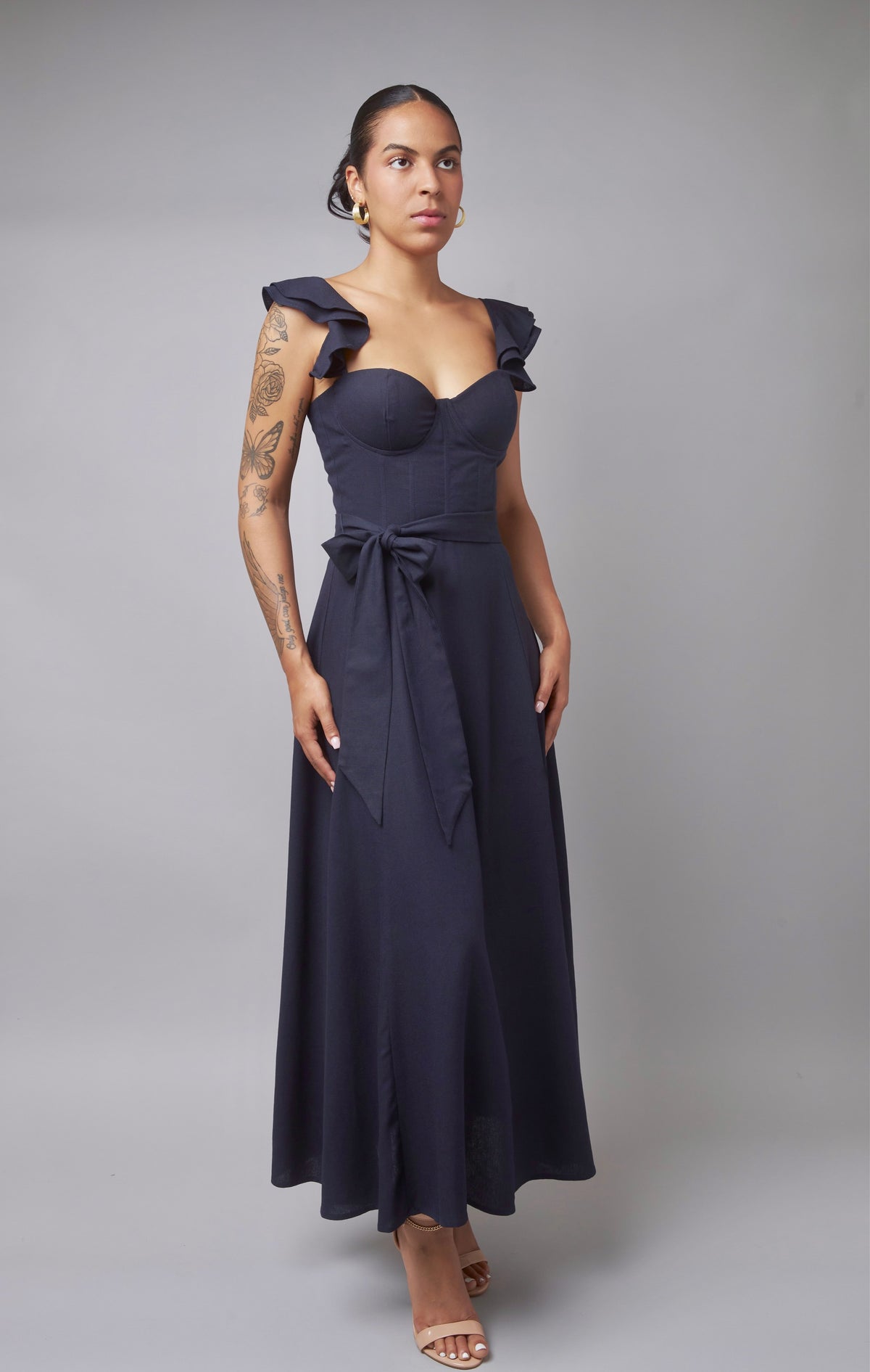 Timeless Glam Navy Midi Dress