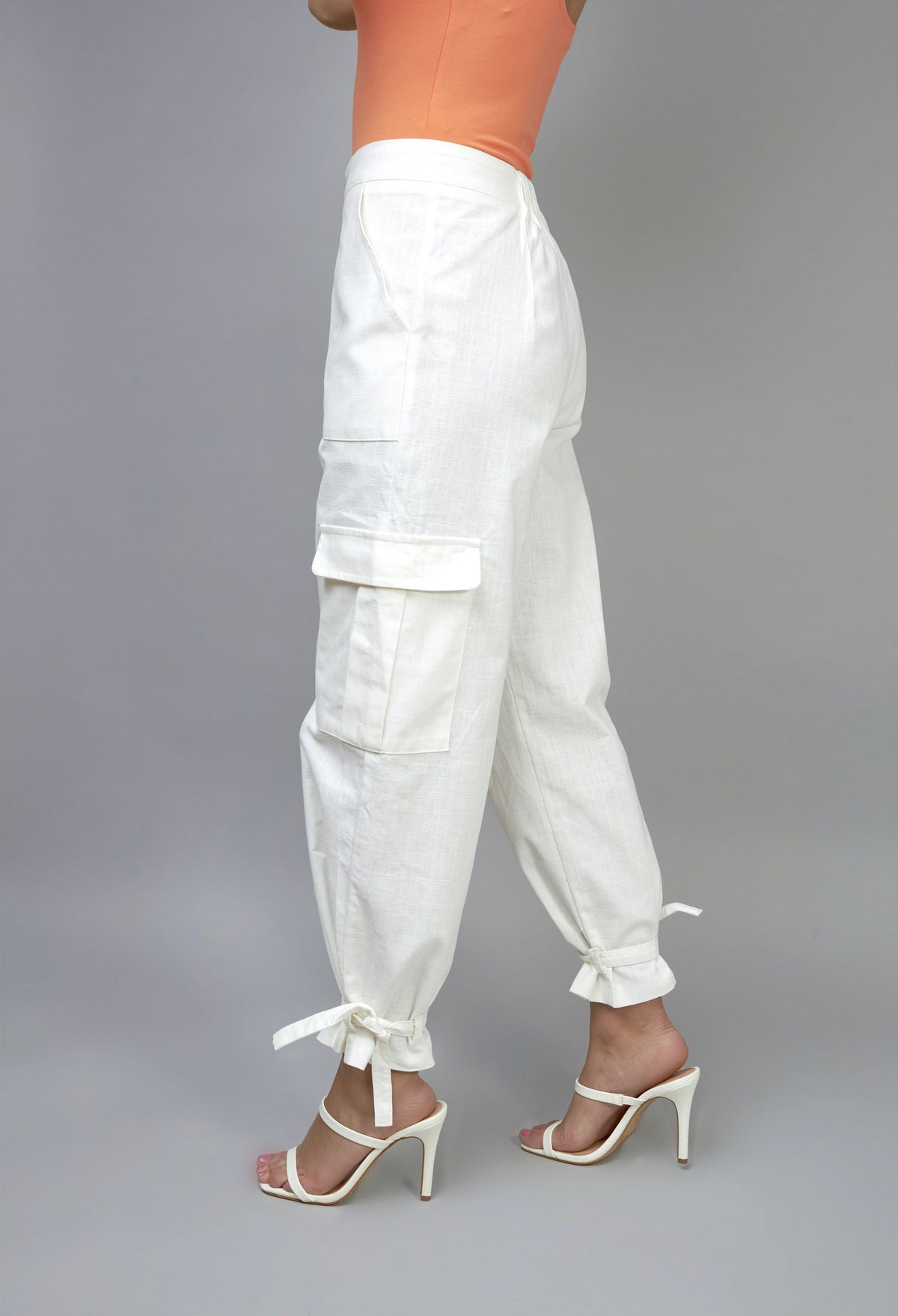 Endless Possibilities White Pencil Style Cargo Pants