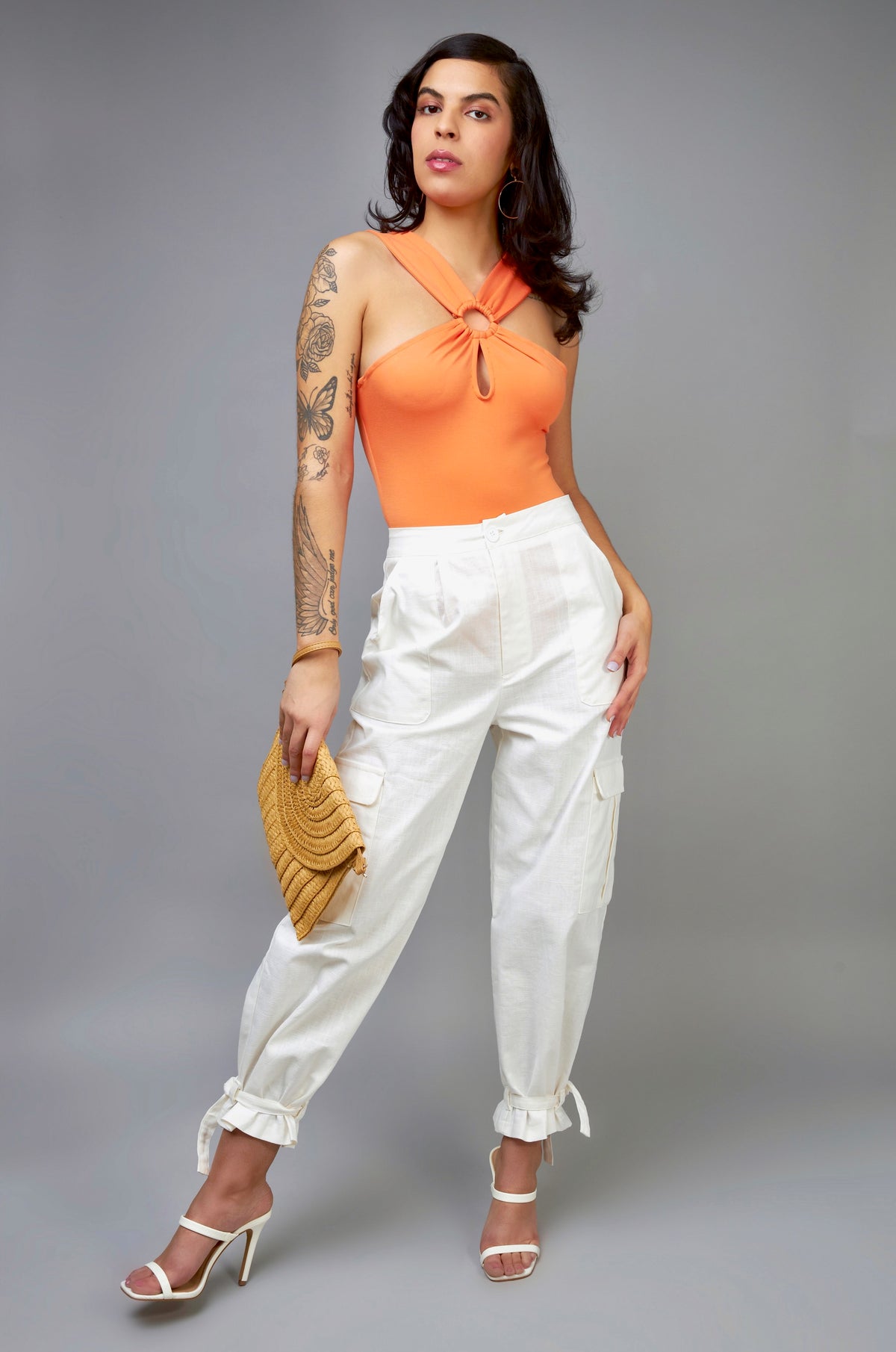 Endless Possibilities White Pencil Style Cargo Pants