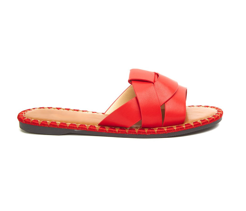 Delightfully Red Slide Sandals