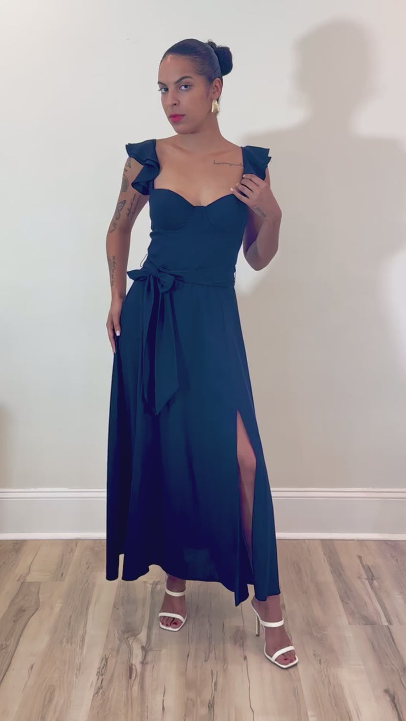 Timeless Glam Navy Midi Dress