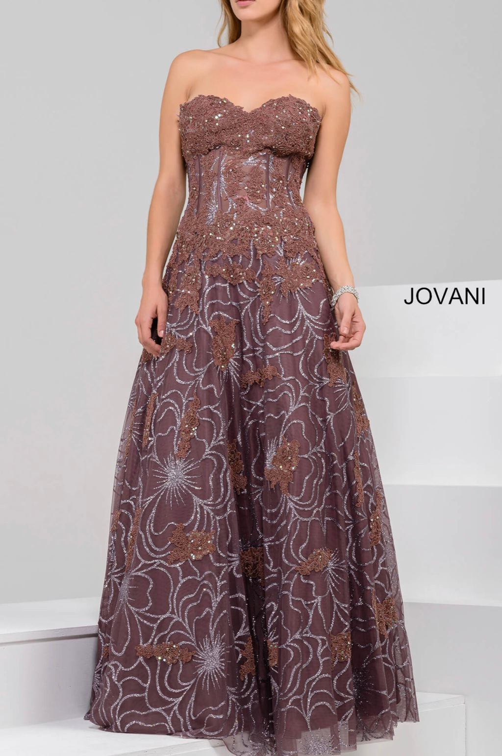 JOVANI 14913 STRAPLESS SWEETHEART DRESS