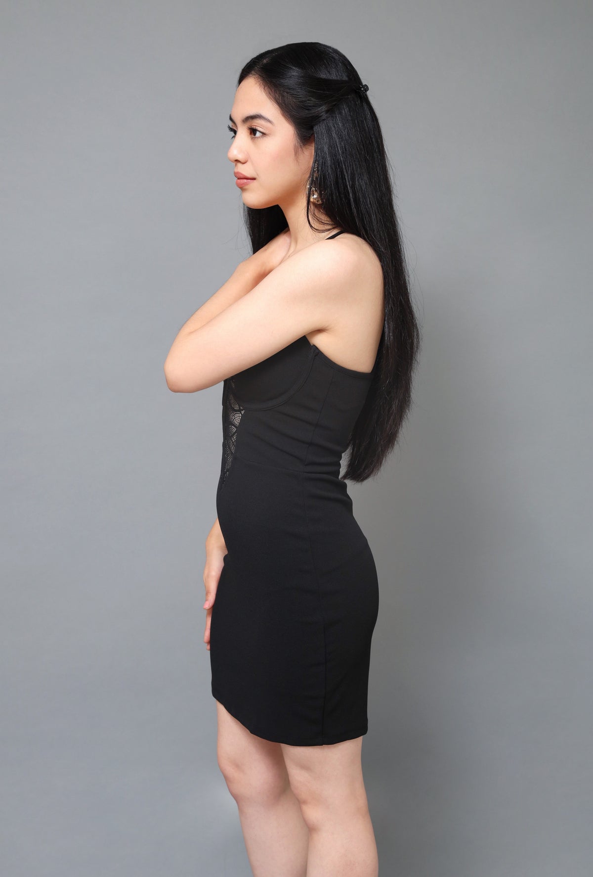 Sultry Black Lace Bodycon Mini dress